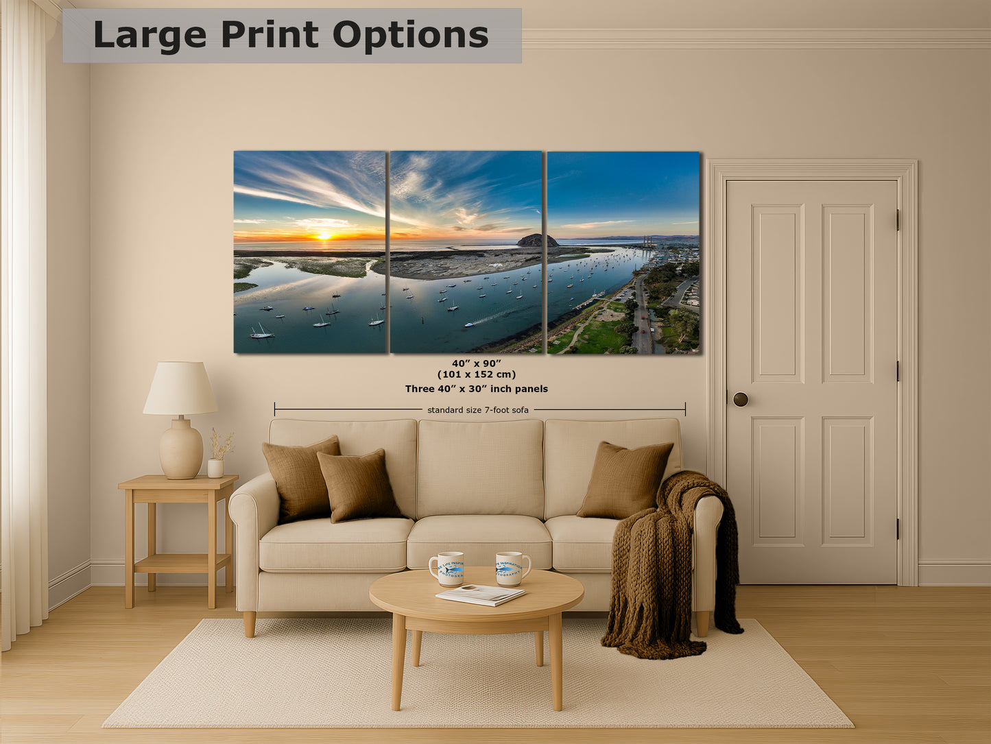 Coastal Wall Art Aerial Morro Bay Ocean Picture California Seascape Nature Photo