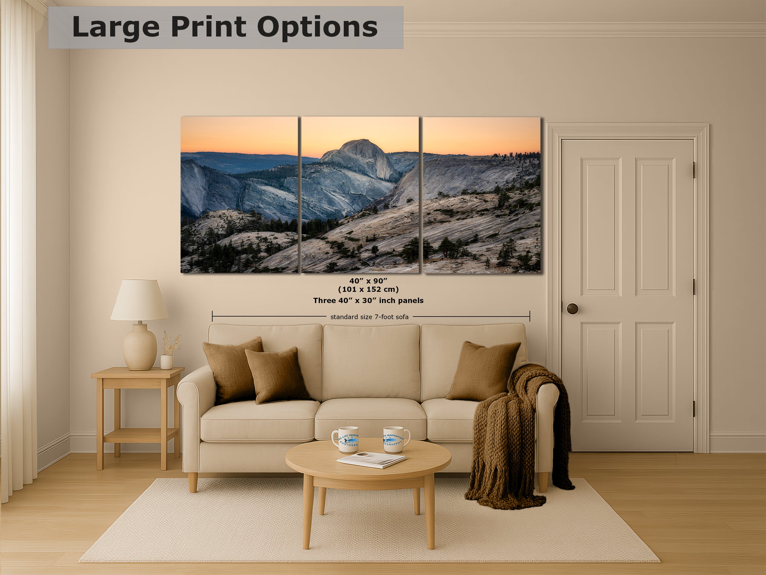 Glacier Point Yosemite National Park Mountain Picture, Half Dome Nature Photo Canvas Relaxation Artwork
