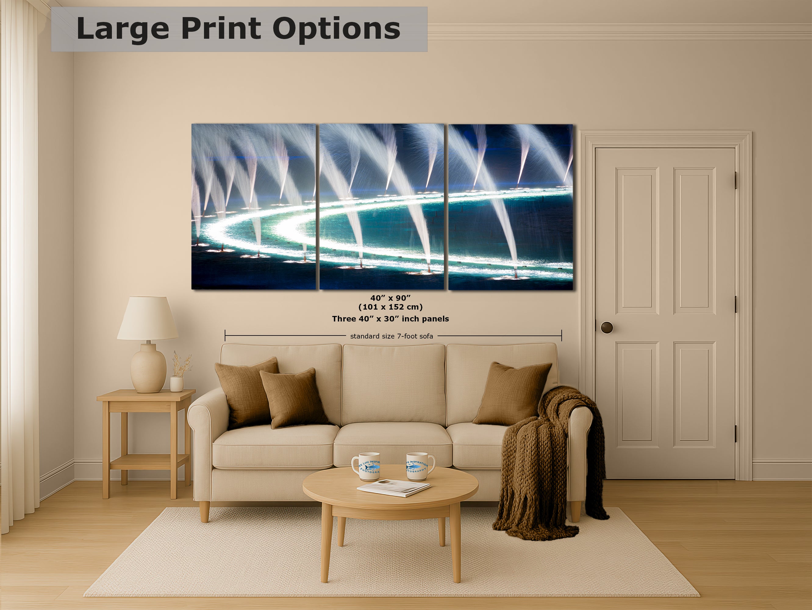 Bellagio Las Vegas Water Picture, Relaxation Artwork, Night Water Display Wall Decor, Ethereal Cityscape Photography