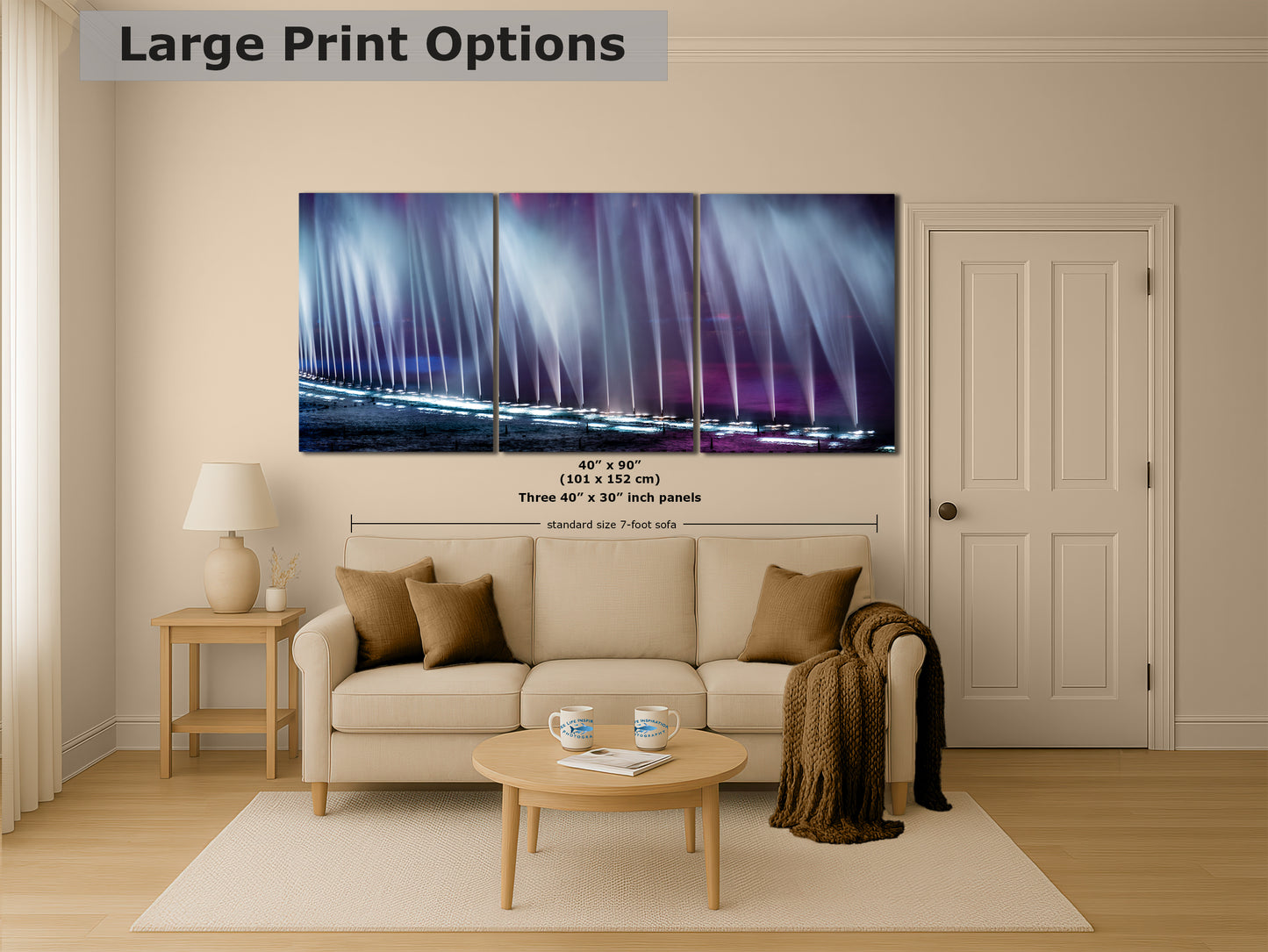 Bellagio Las Vegas Water Picture, Night Water Display Wall Decor