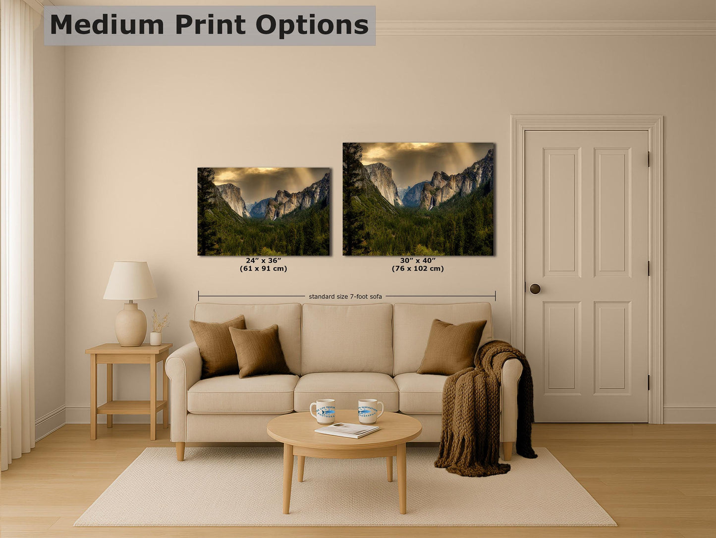 Yosemite National Park Mountain Picture Nature Photo Bohemian Relaxation Artwork for Meditation