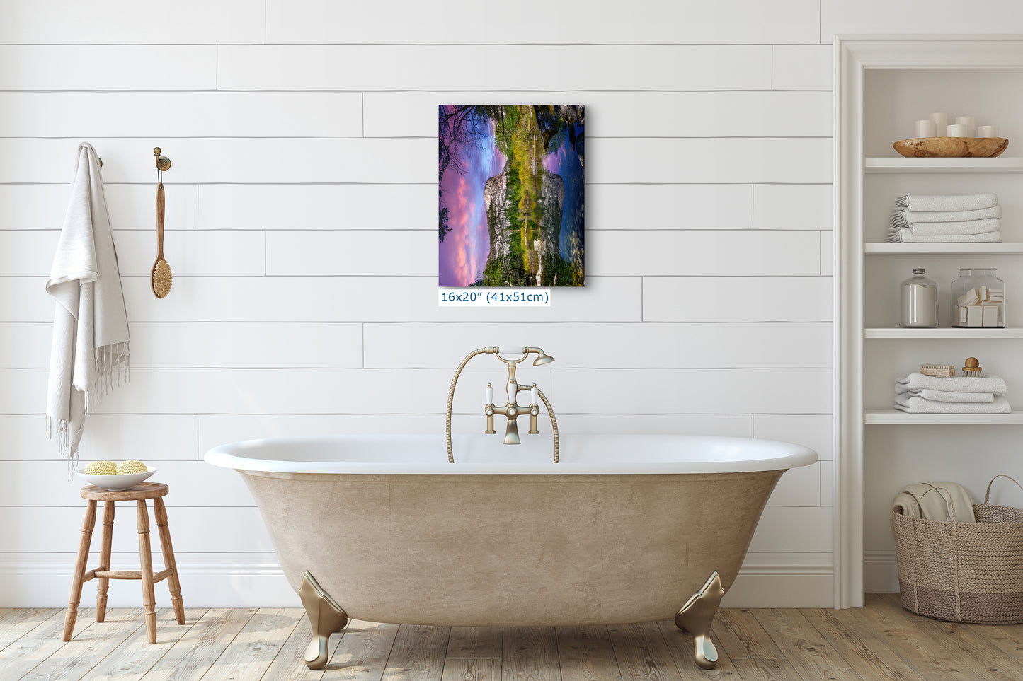 Mirror Lake Yosemite National Park Mountain Picture Nature Photo Relaxation Artwork of Mt. Watkins for Meditation, Office, and House Decor