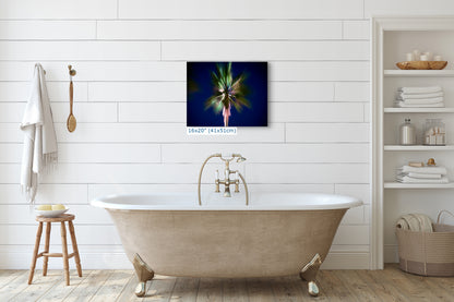 Palm Tree Forest Picture Impressionist Art Nature Photo Relaxation Artwork | Bohemian Style for Meditation, Office, & House Decor