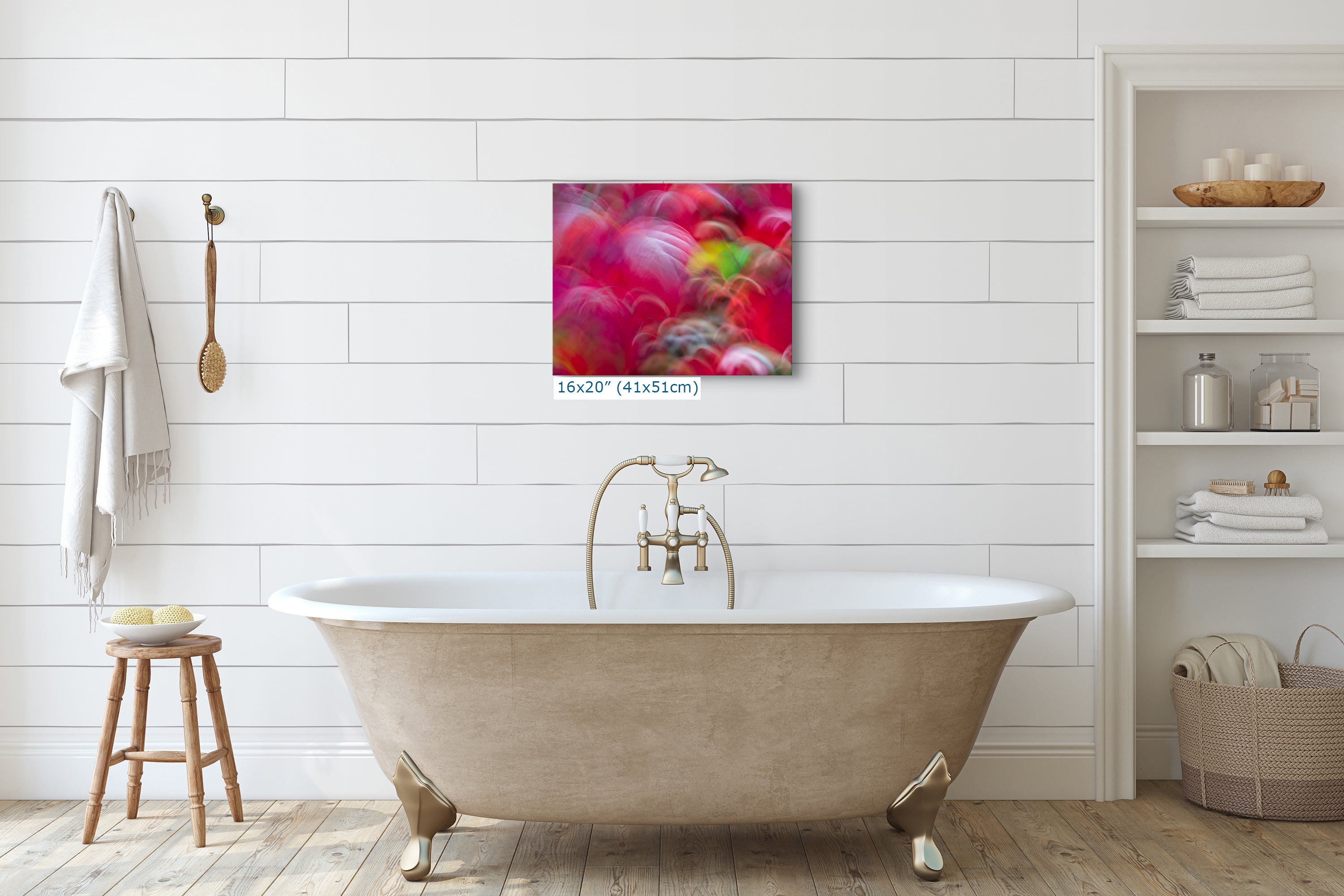 Fall Colors Forest Picture Impressionist Art, Nature Photo Relaxation Artwork, Forest Bathing Wall Decor for Bohemian Style House Decor