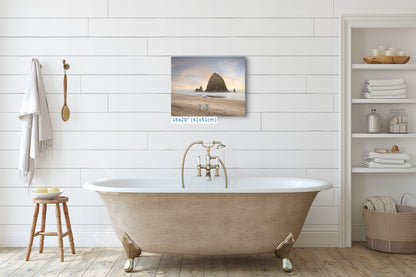 Cannon Beach Oregon Coast Ocean Picture Nature Photo, Haystack Rocks, Coastal Beach House Decor for Ocean Lovers