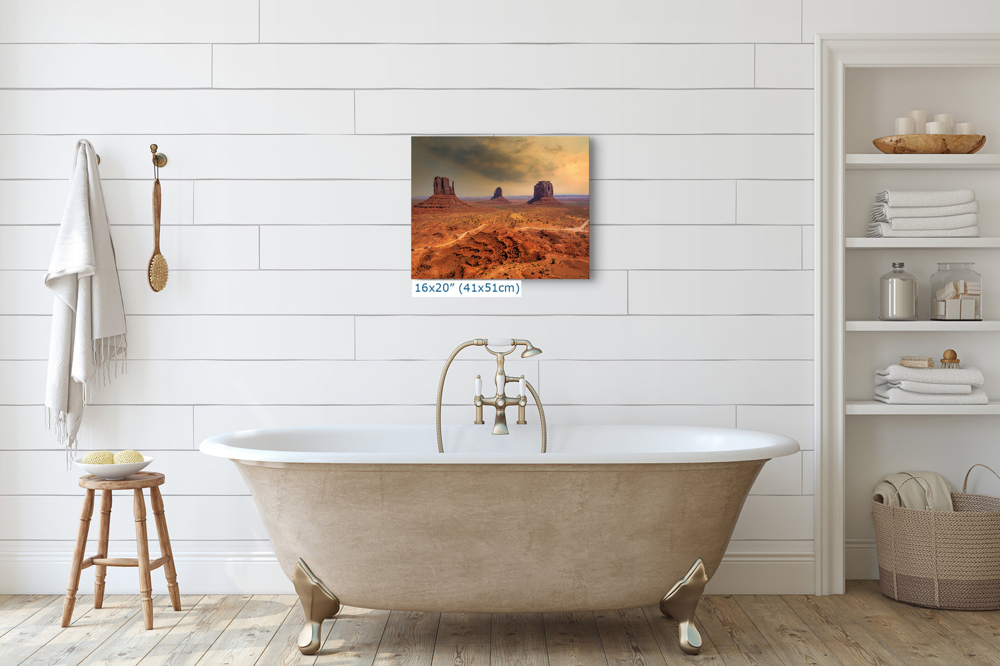 Monument Valley Arizona Desert Picture Stormy Nature Photo, Bohemian Style Relaxation Artwork for Meditation, Apartment, Office & House Decor