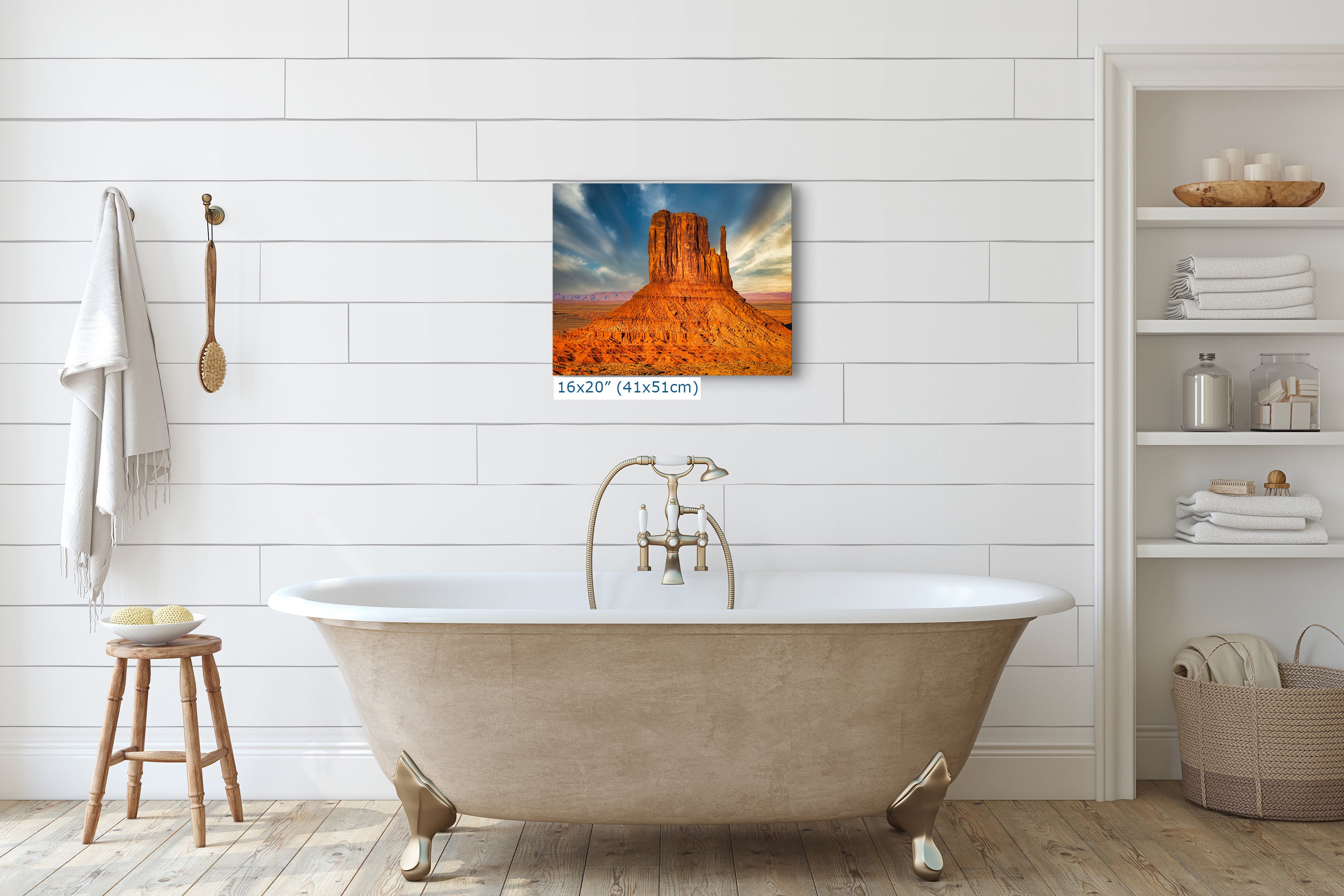 Monument Valley Arizona Desert Picture Nature Photo, Bohemian Style Relaxation Artwork for Meditation, Apartment, Office & House Decor