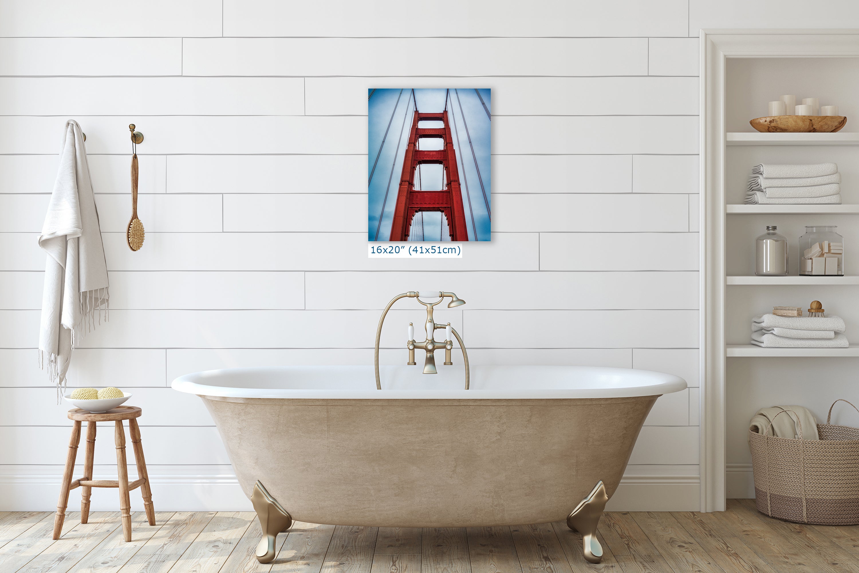 San Francisco Golden Gate Bridge Picture | Towering Canvas Wall Art | California Coastline Photography | Office, Dorm, or Home Decor