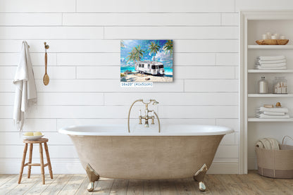 Airstream Travel Trailer Art at a Tropical Ocean Paradise Campsite
