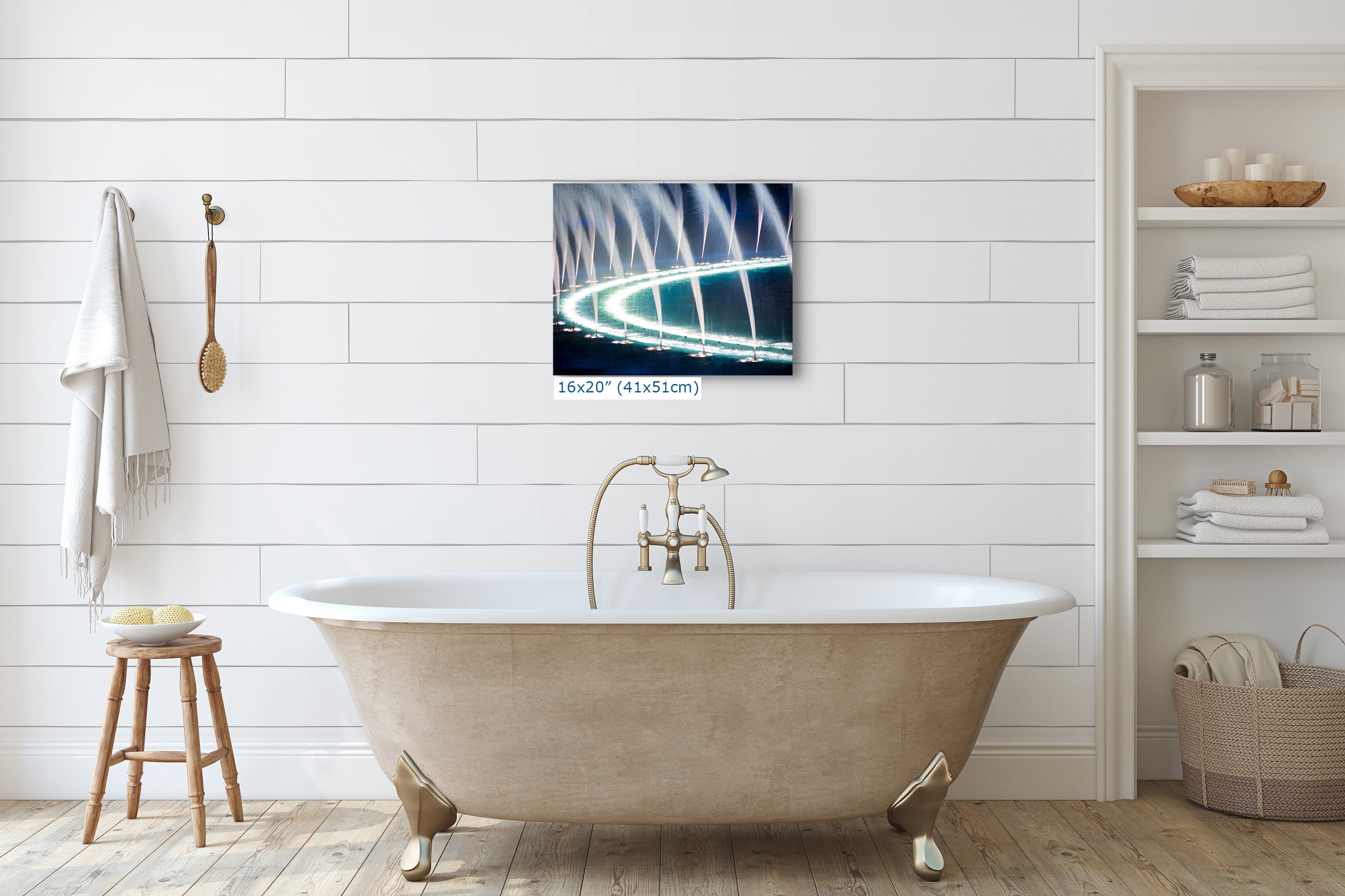 Bellagio Las Vegas Water Picture, Relaxation Artwork, Night Water Display Wall Decor, Ethereal Cityscape Photography