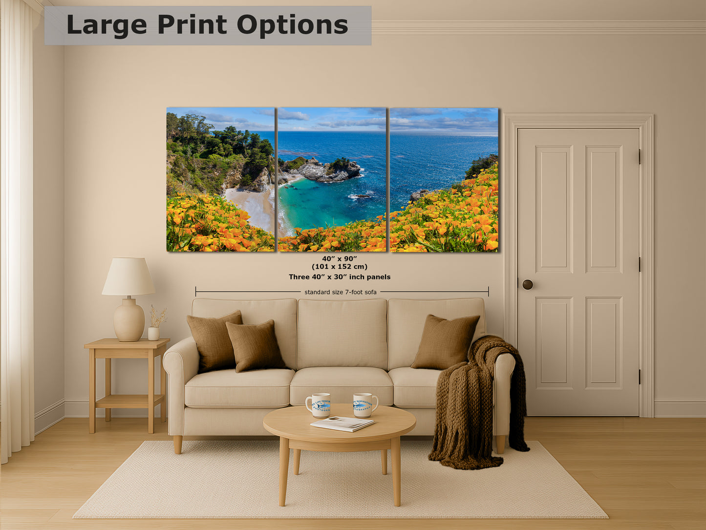 McWay Falls Wall Art Ocean Picture, Big Sur California Coastline Nature Photo
