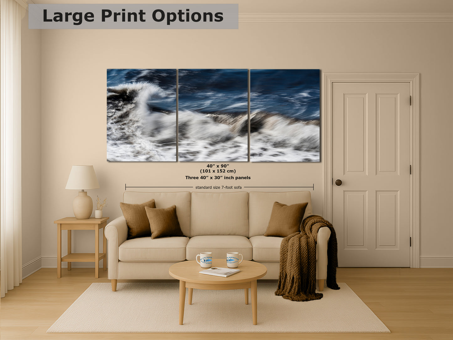 Beach Waves Ocean Picture Impressionist Art Nature Photo