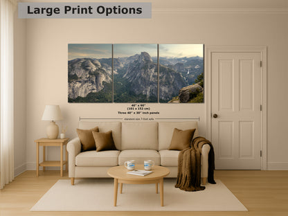 Glacier Point Yosemite National Park Nature Photo Relaxation Artwork of Half Dome for Meditation, Office, and House Decor
