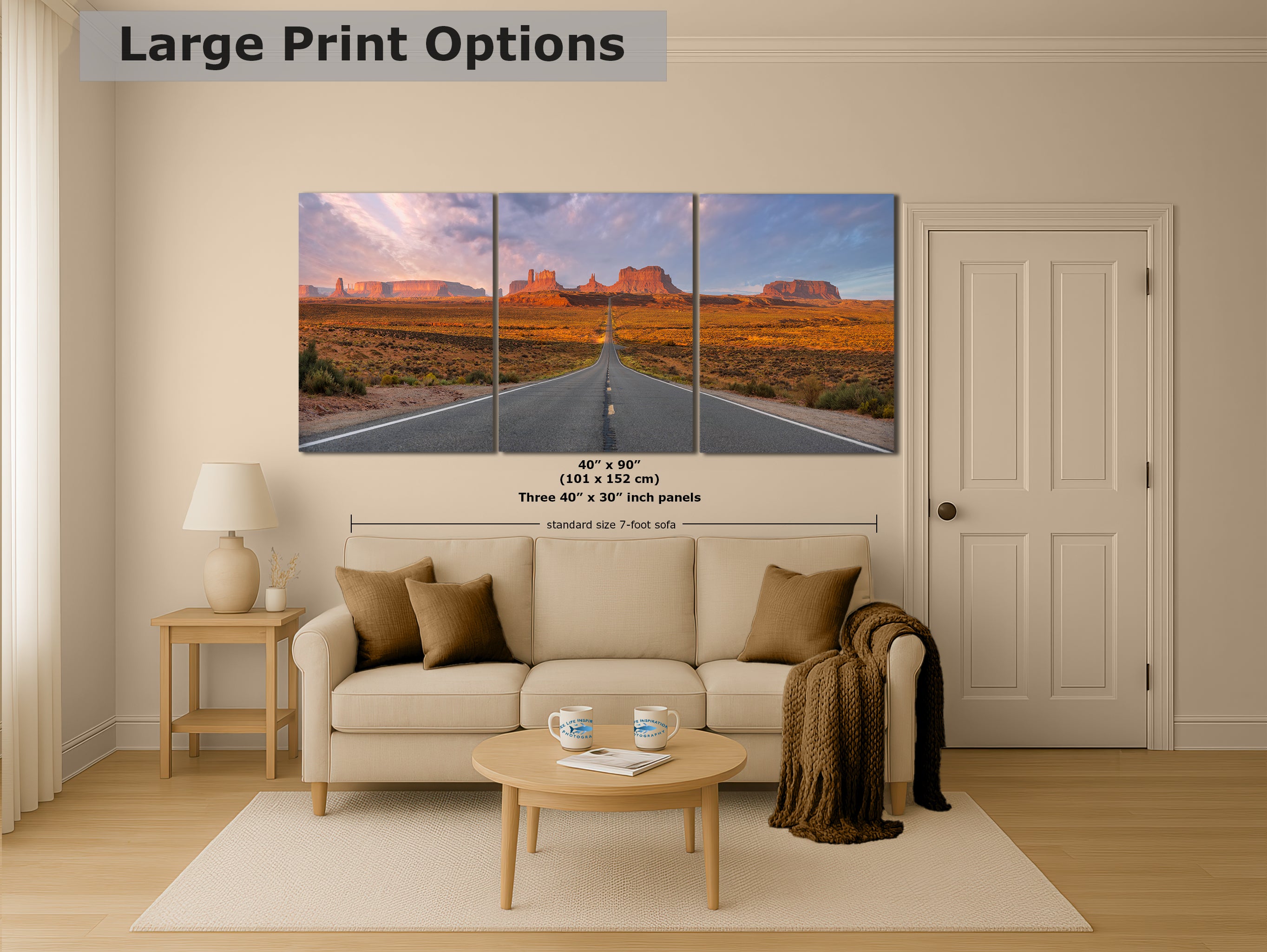 Monument Valley Arizona Desert Picture Nature Photo, Forrest Gump View Bohemian Style Relaxation Artwork for Meditation, Apartment, Office & House Decor