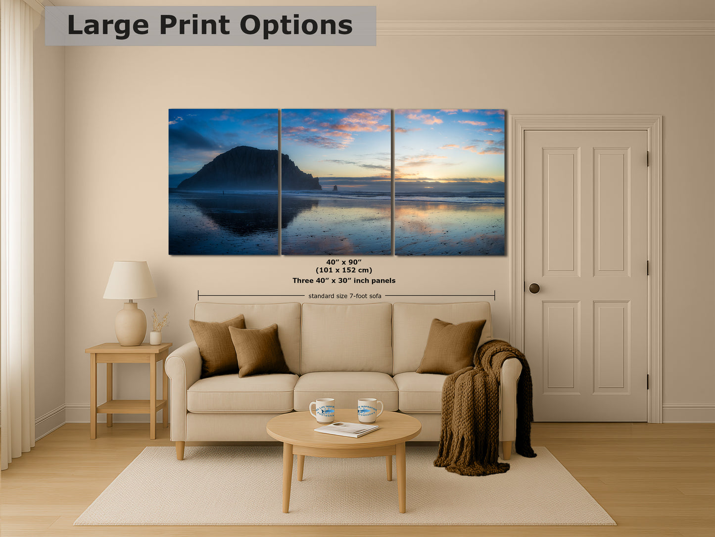 Morro Bay California Coastline Ocean Picture Nature Photo, Morro Rock Reflection, Coastal Relaxation Artwork, Dorm Room, Office & House Decor