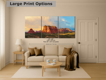 Courthouse Butte & Bell Rock Sedona Arizona Desert Picture, Southwestern Wall Art, Red Rock Scenic Nature Photo, House Decor Gift
