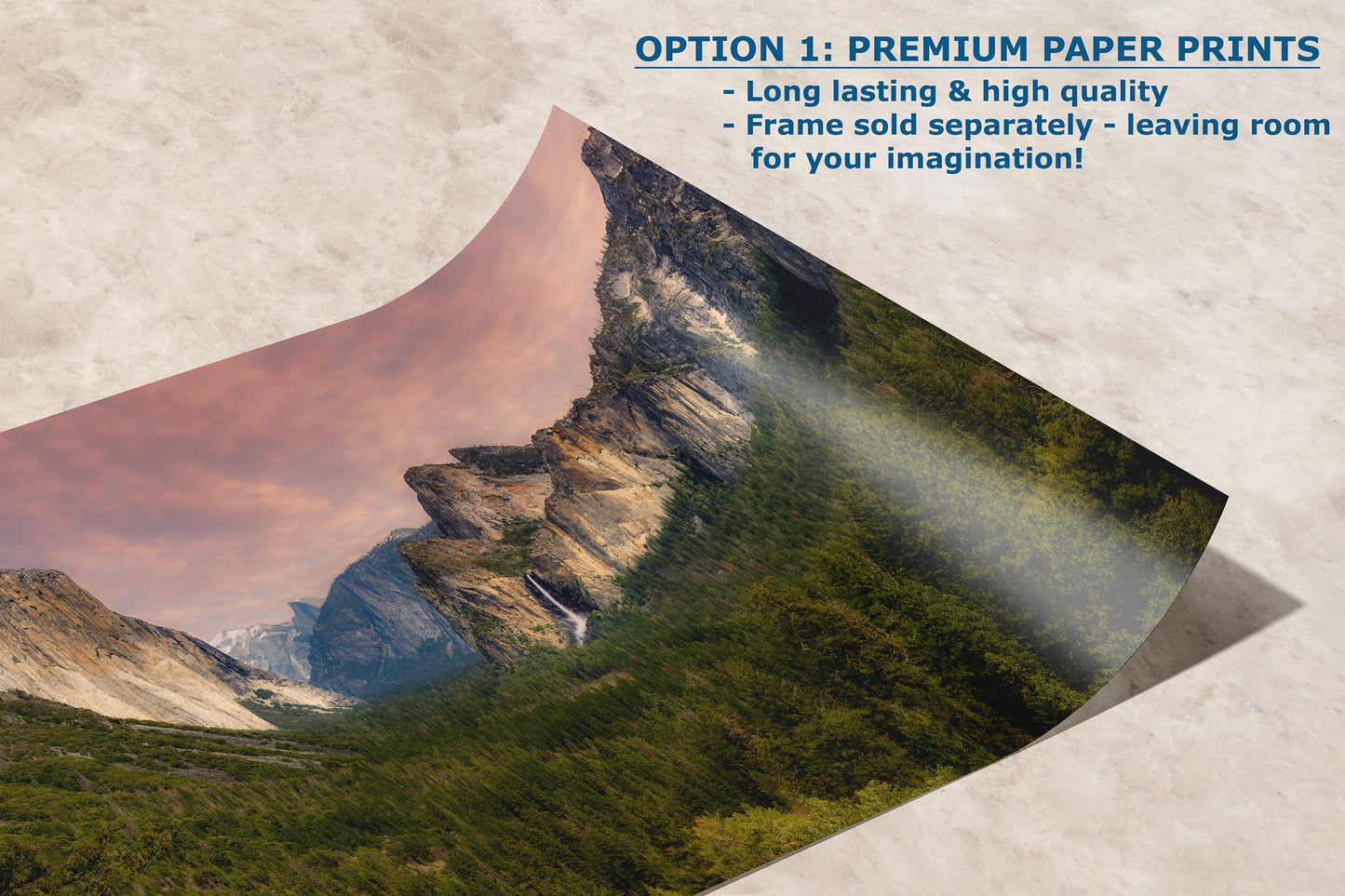 Yosemite National Park Mountain Picture Nature Photo Bohemian Relaxation Artwork for Meditation