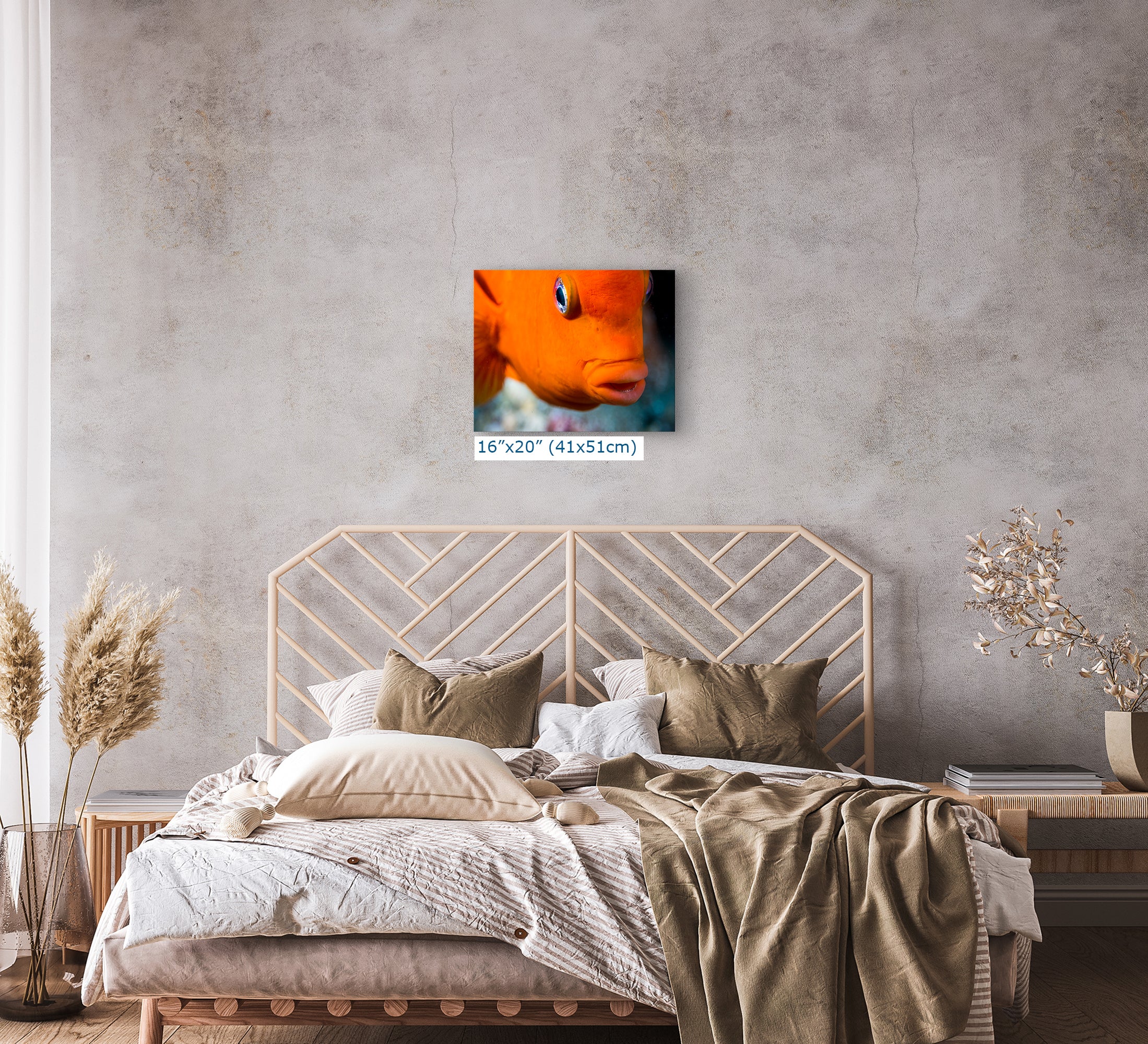 Garibaldi Fish Marine Biology Ocean Life, Underwater Scenery Nature Photo, California Marine Inhabitant, Nature Decor, Relaxation Artwork