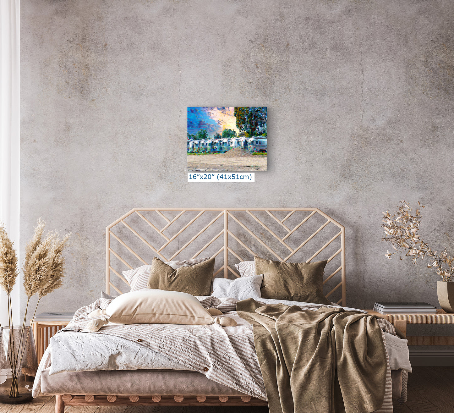 Airstream Trailer Beach Art Camping Decoration