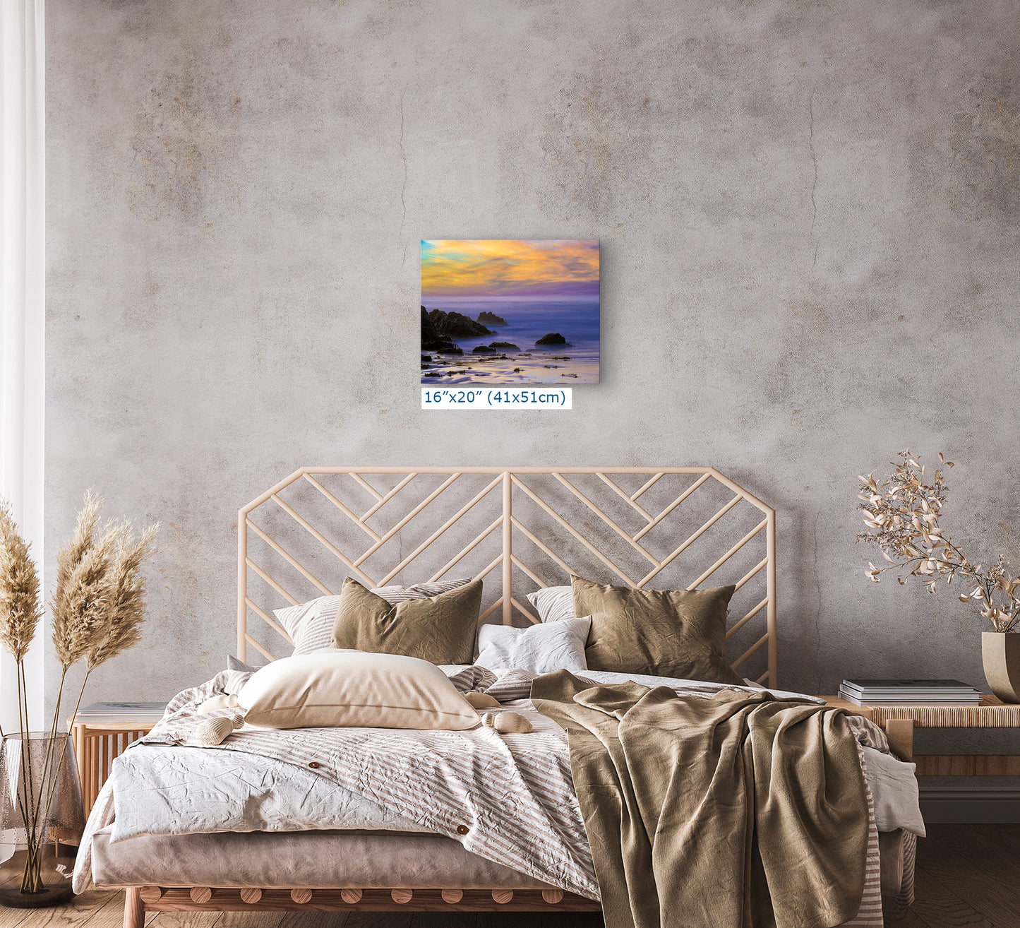 Pfeiffer Beach Sunset, Big Sur California Coastline Ocean Picture Nature Photo of Keyhole Arch, Relaxation Artwork, Meditation, Office House Decor