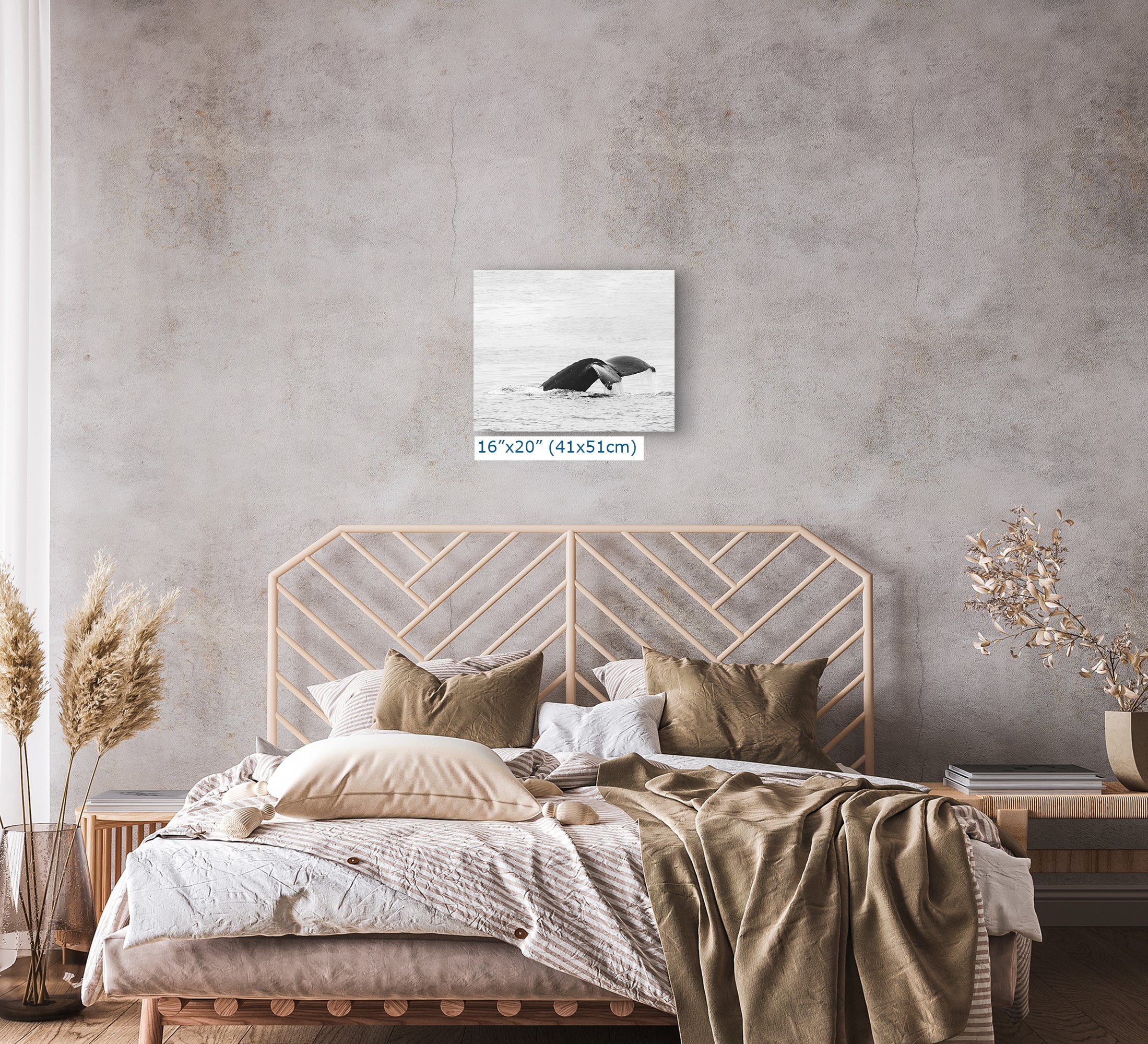 Humpback Whale Marine Mammal Wildlife Photography, Black and White, Monterey Bay Ocean Scene Art Print for Nature Lovers and Marine Conservation Decor