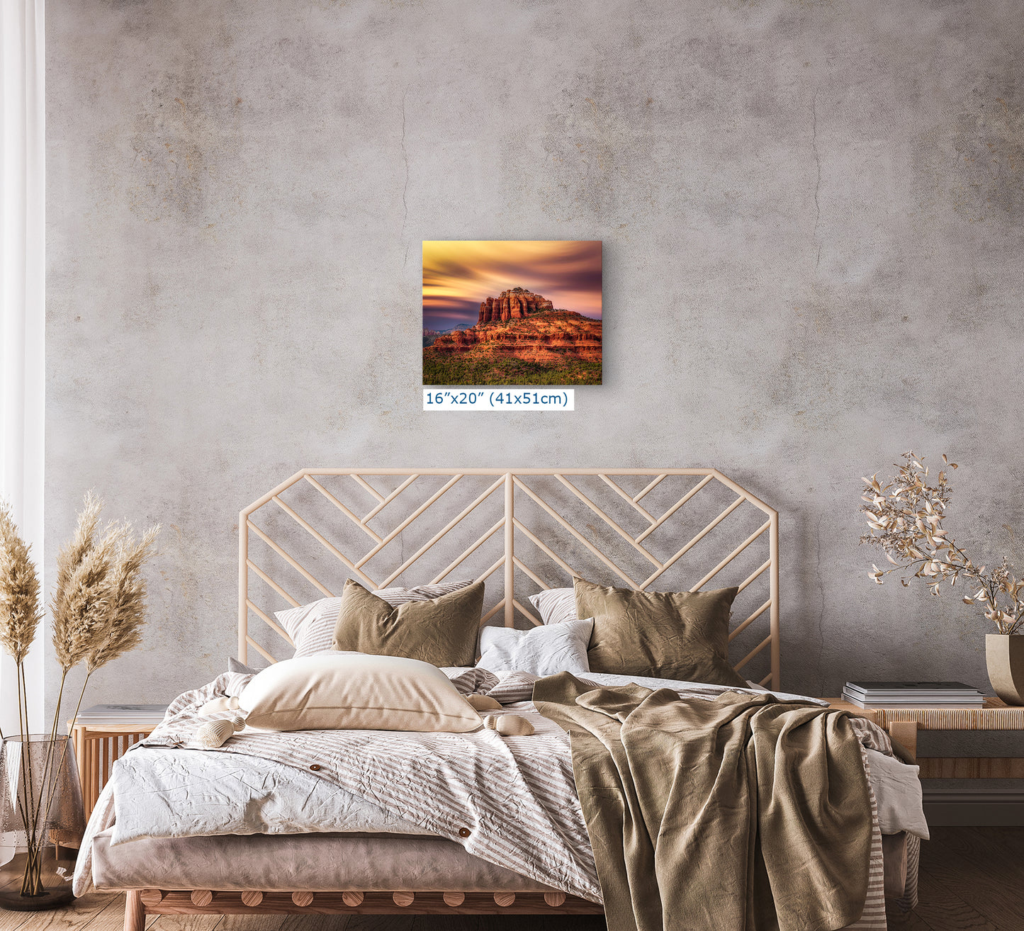 Cathedral Rock Sunset, Sedona Arizona Desert Picture Nature Photo Relaxation Artwork for Meditation, Office, and House Decor