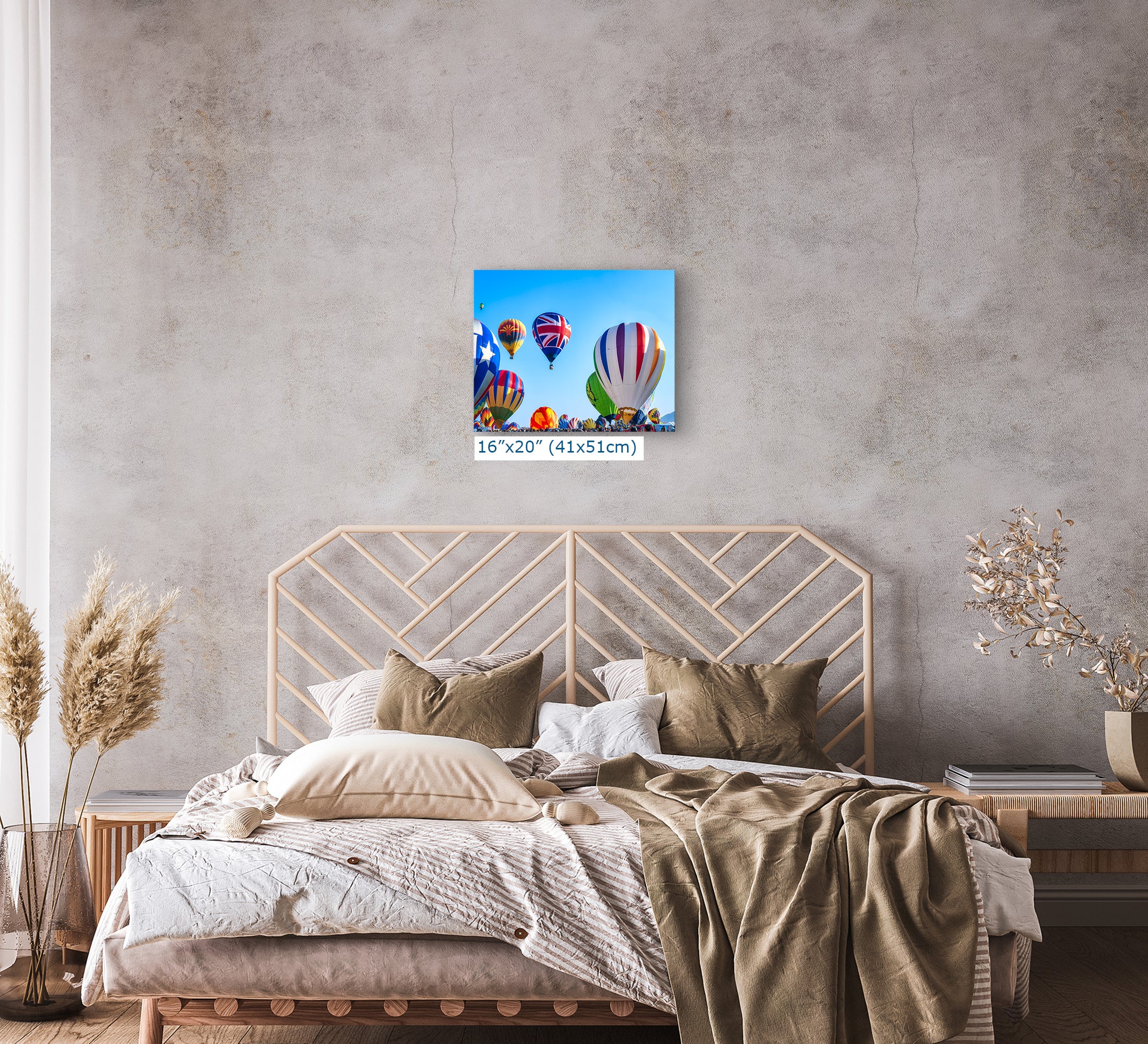 Union Jack Hot Air Balloon Festival Mass Ascension, Albuquerque New Mexico Balloon Fiesta Wall Art, Office, Cubicle & House Decor