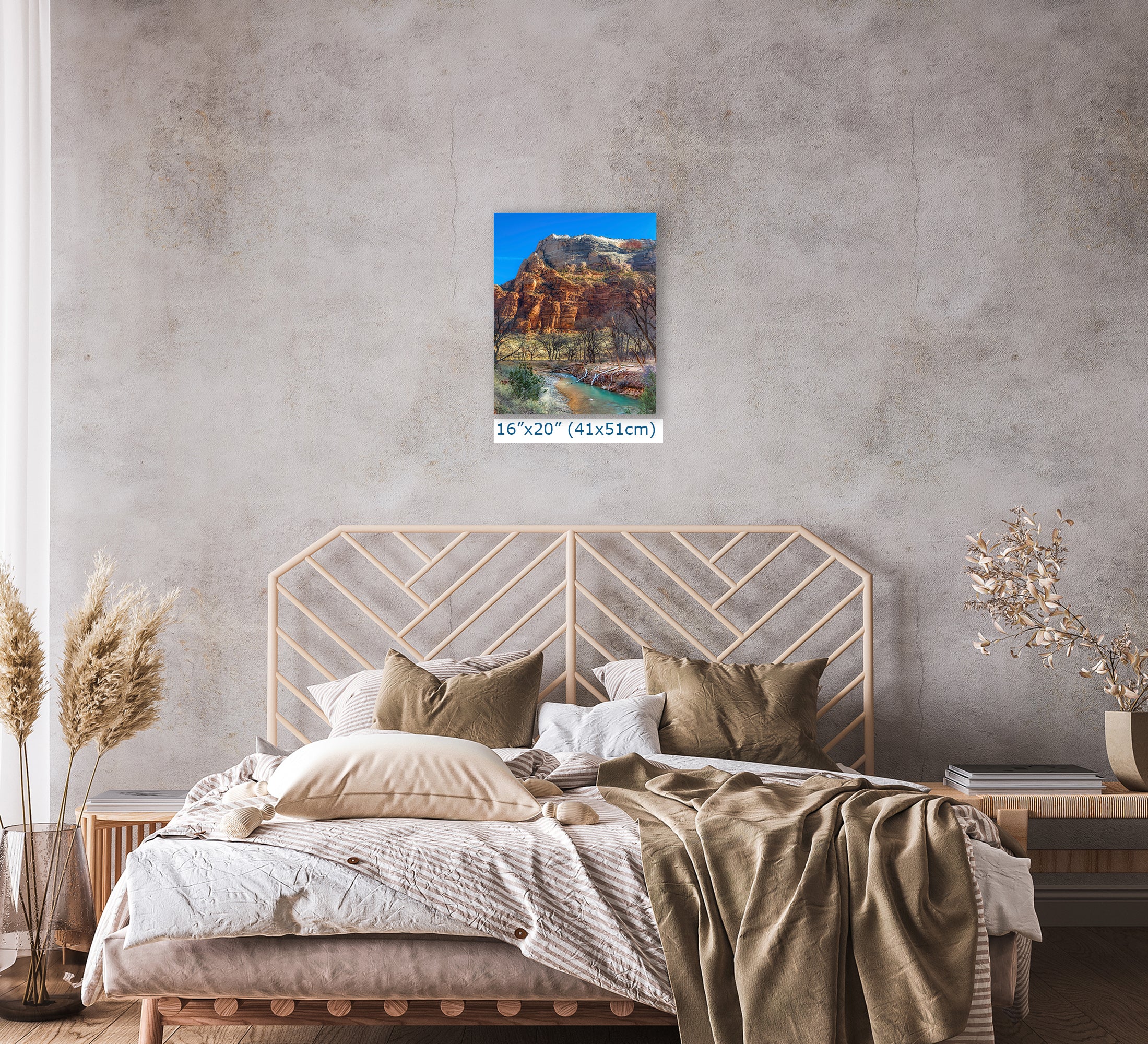 Zion National Park Southern Utah Desert Picture, Southwestern Wall Art, Relaxation Artwork Nature Photo for House Decor