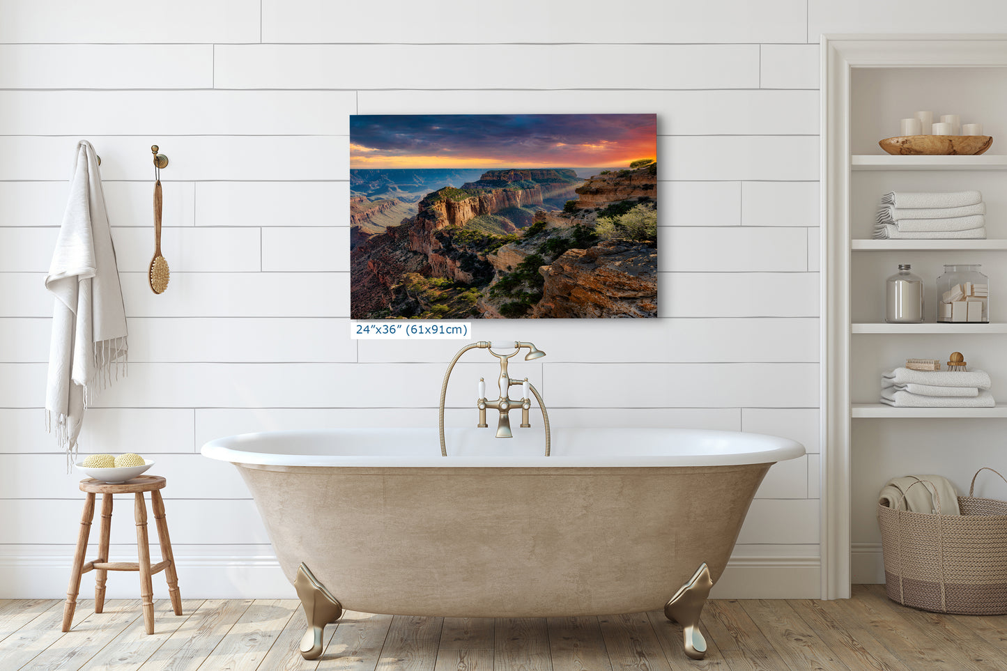 Grand Canyon National Park, North Rim Cape Royal, Arizona Desert Picture Nature Photo, Bohemian Style Relaxation Artwork for Meditation, Apartment, Office & House Decor