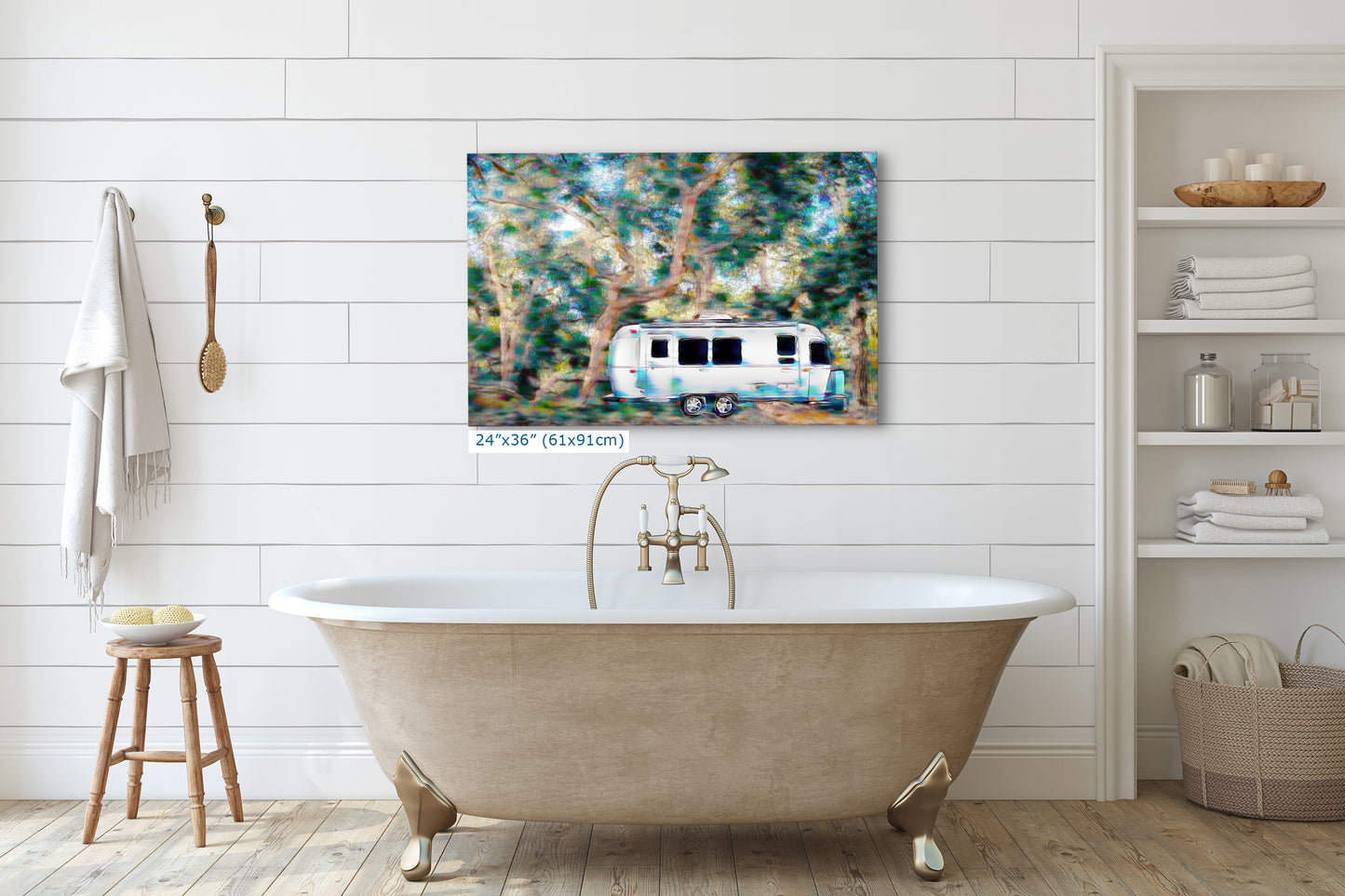 Airstream with Coast Live Oak Camping Decor