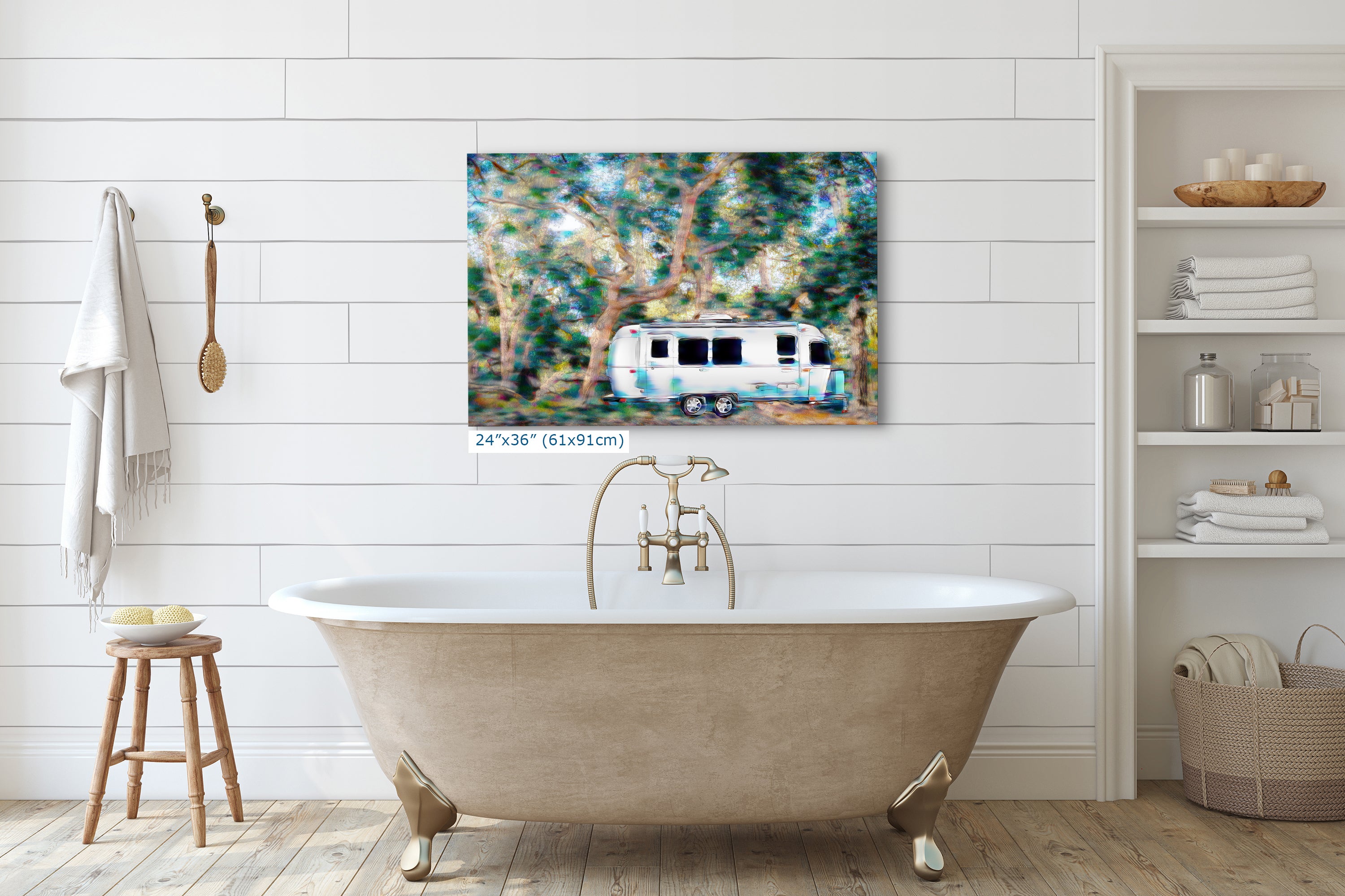 Airstream with Coast Live Oak Camping Decor