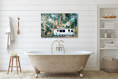Airstream with Coast Live Oak Camping Decor