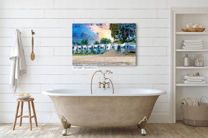 Airstream Trailer Beach Art Camping Decoration