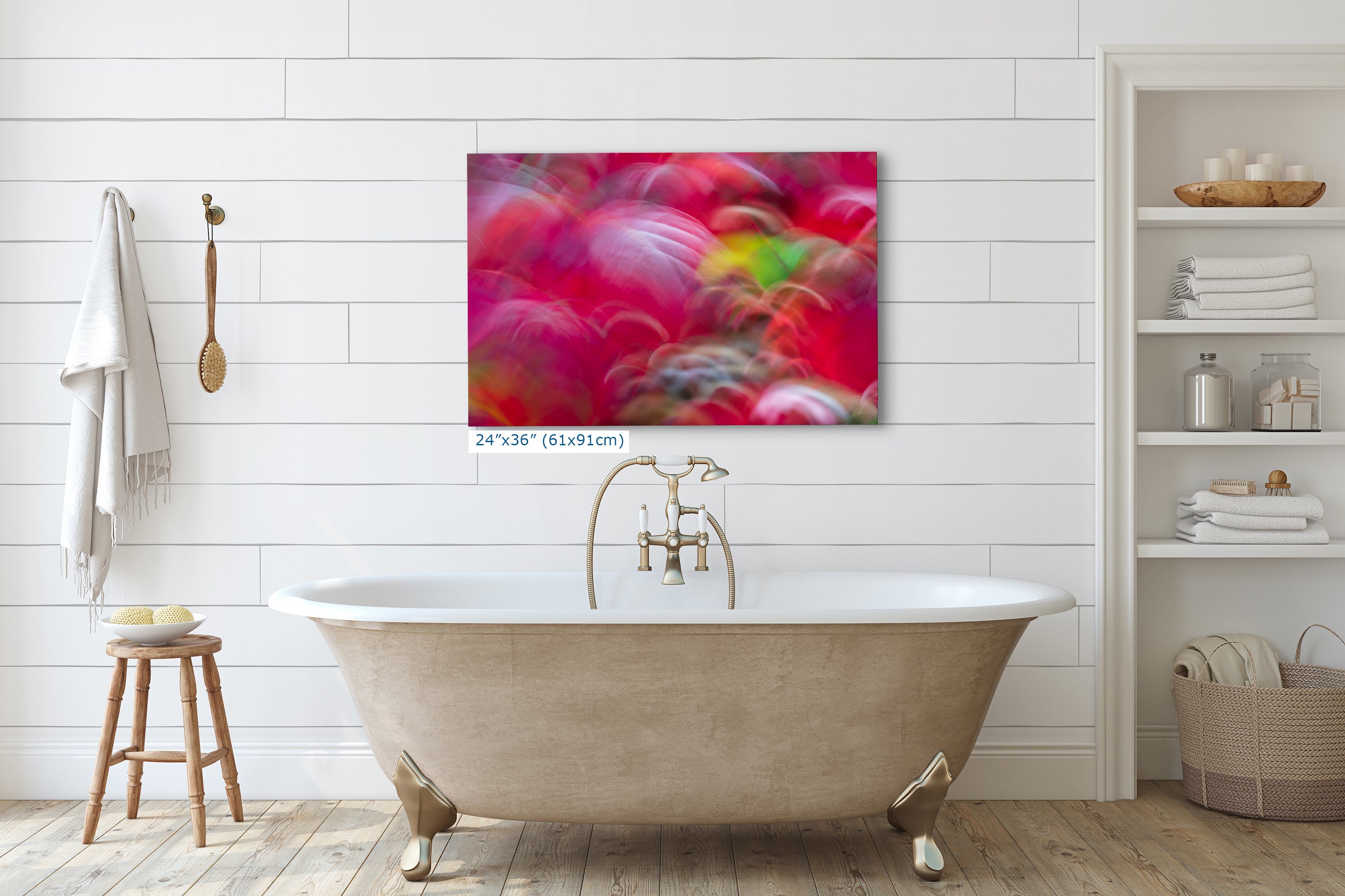 Fall Colors Forest Picture Impressionist Art, Nature Photo Relaxation Artwork, Forest Bathing Wall Decor for Bohemian Style House Decor