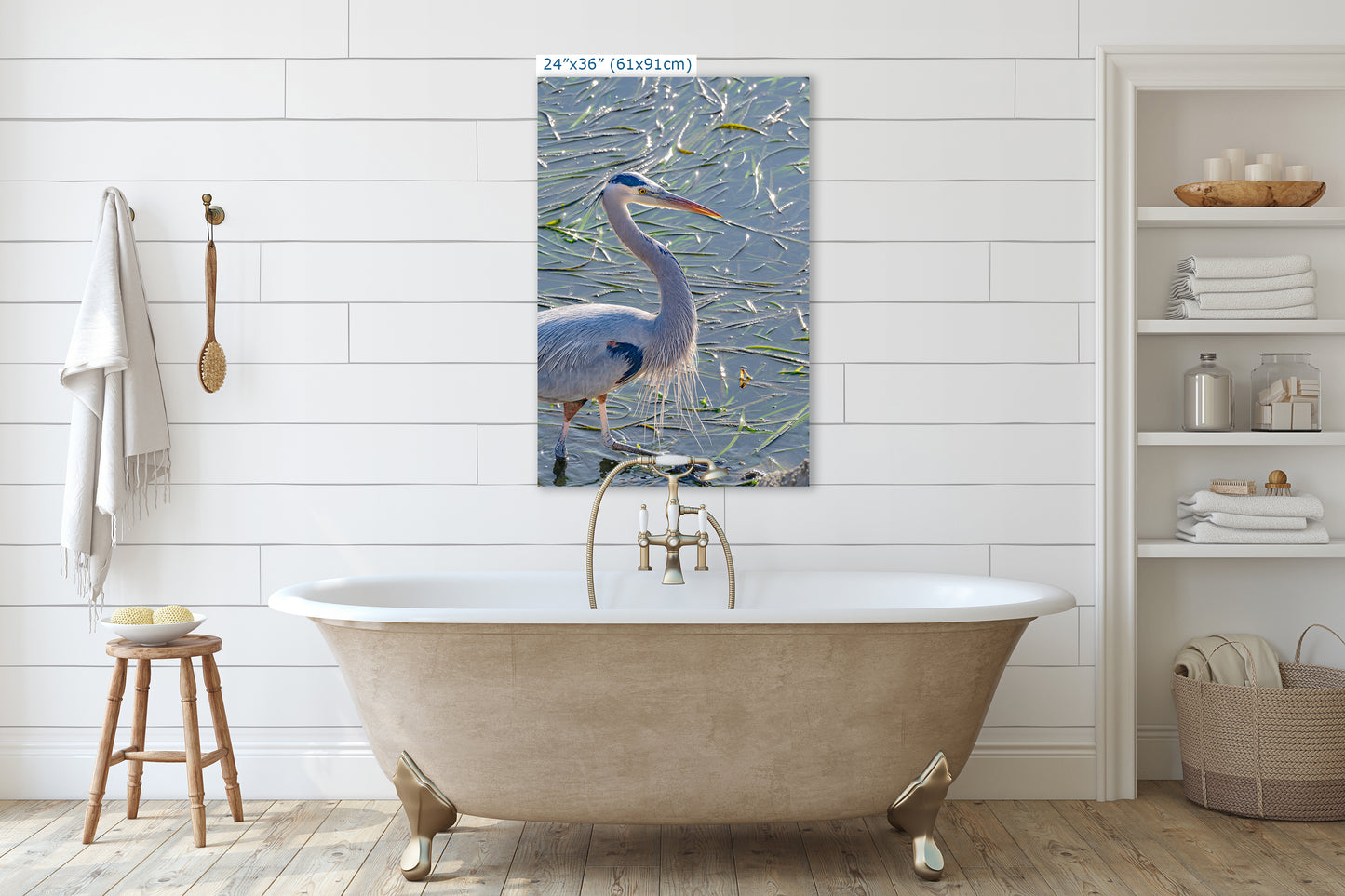 Great Blue Heron Art Wildlife Photography, Nature Wall Decor for Bird Lovers, Ocean Conservation, Relaxing Office or Room Artwork