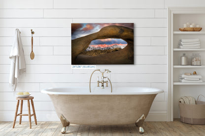 Mount Whitey & Mobius Arch Mountain Picture, Nature Photo from Alabama Hills for Relaxation Art for Meditation, Office, and House Decor