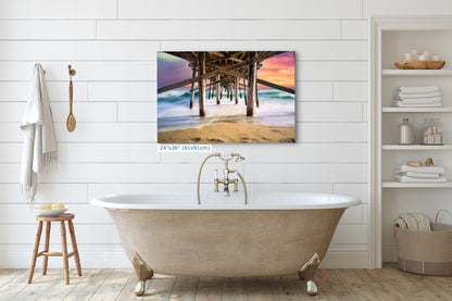 Southern California Coastline Ocean Picture Nature Photo, Relaxation Artwork, Newport Beach Pier Wall Art, Coastal Decor for Meditation