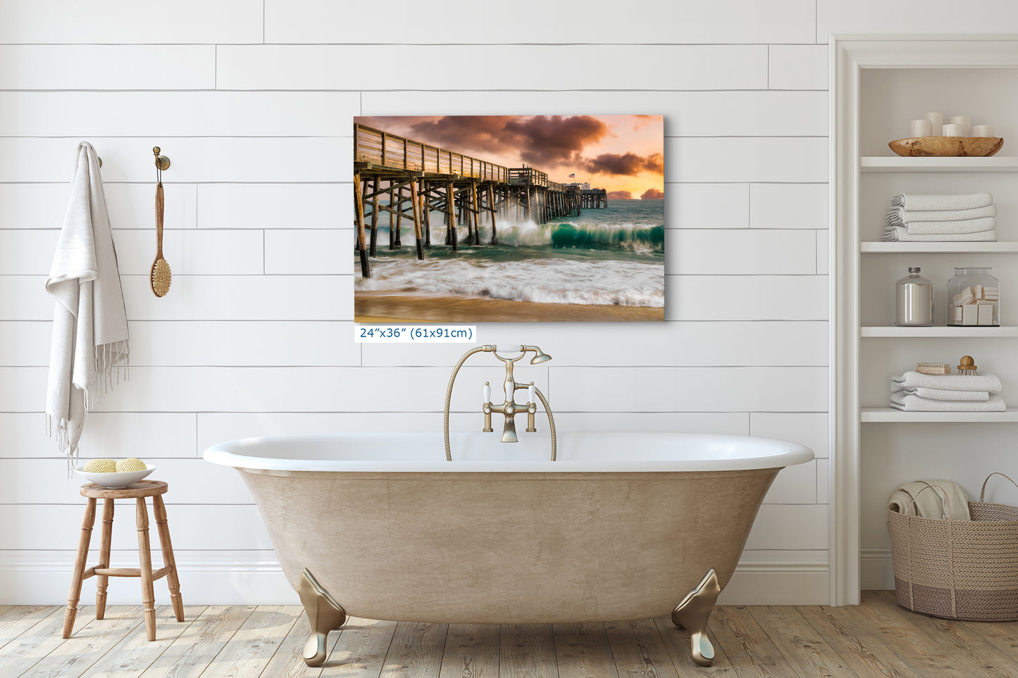 Southern California Coastline Ocean Picture Nature Photo, Relaxation Artwork, Newport Beach Pier Wall Art, Coastal Sunset Decor