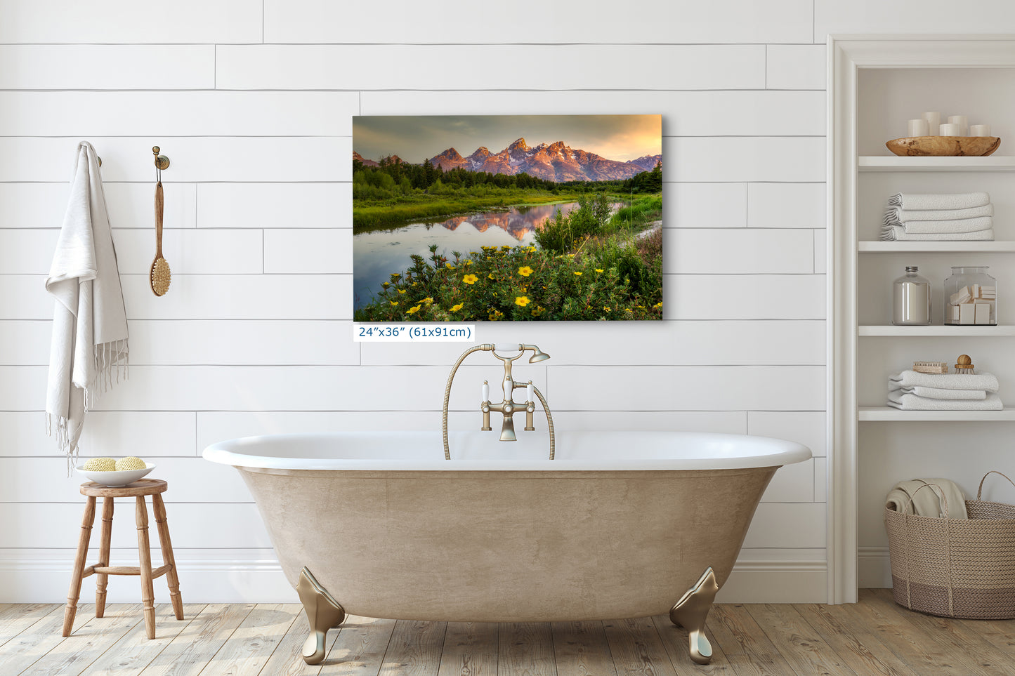 Grand Teton National Park Mountain Picture, Schwabacher Landing Nature Photo for Bohemian Decor and Meditation Artwork