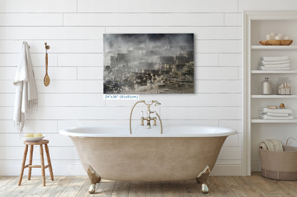 Mammoth Hot Springs Yellowstone National Park Nature Photo | Wyoming Mountain Picture Relaxation Artwork for Meditation or House Decor