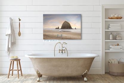 Cannon Beach Oregon Coast Ocean Picture Nature Photo, Haystack Rocks, Coastal Beach House Decor for Ocean Lovers
