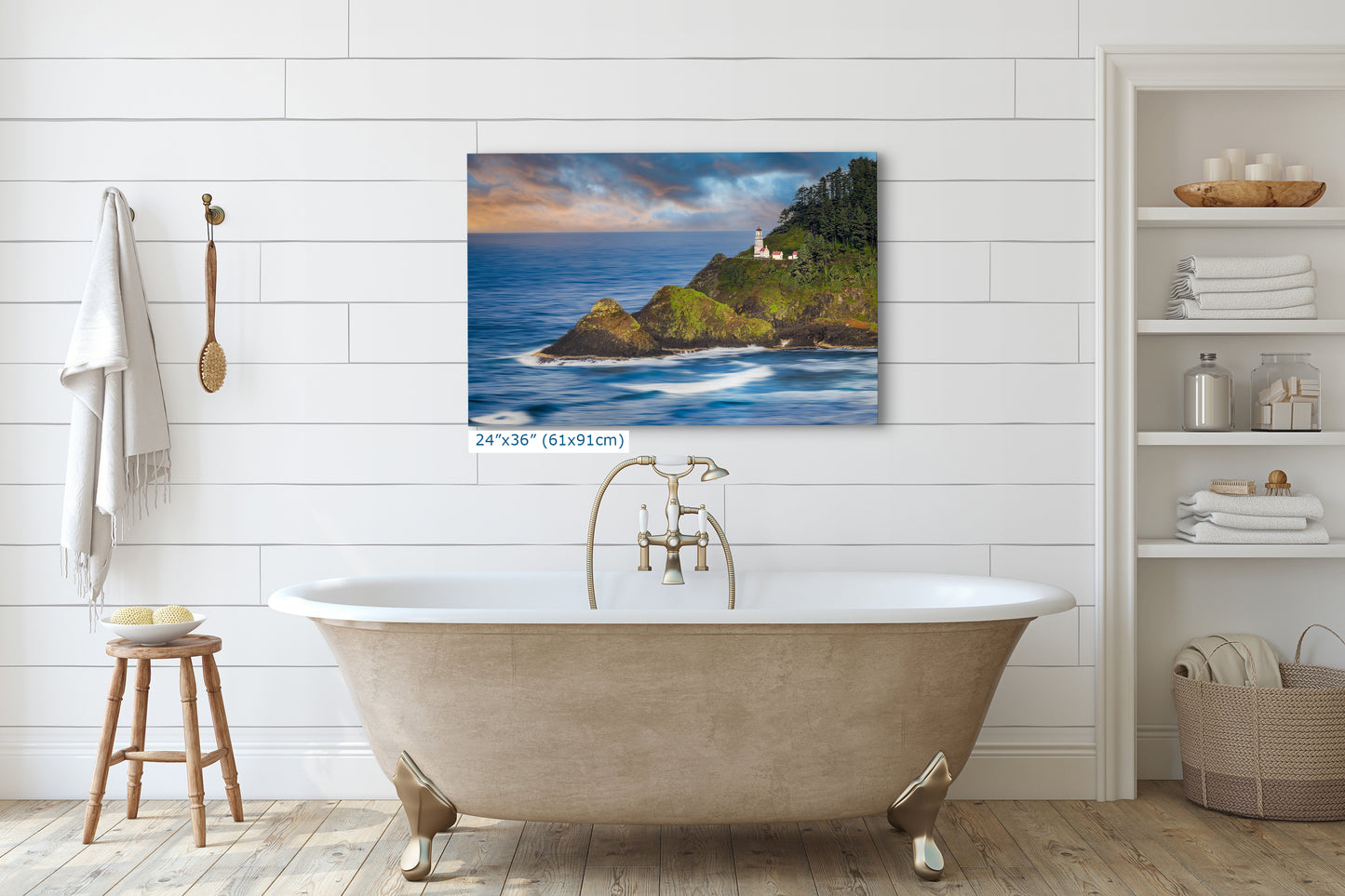 Heceta Head Lighthouse Picture, Oregon Coast Ocean Picture, Pacific Northwest Beach Photo Framed Coastal Decor for Ocean Lovers