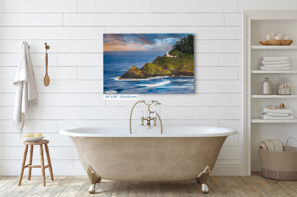 Heceta Head Lighthouse Picture, Oregon Coast Ocean Picture, Pacific Northwest Beach Photo Framed Coastal Decor for Ocean Lovers