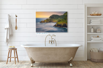 Haceta Head Lighthouse Picture, Oregon Coastline Ocean Picture, Pacific Northwest Beach Photo Framed Coastal Decor for Ocean Lovers
