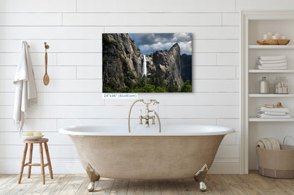 Bridalveil Falls Yosemite National Park Nature Photo Relaxation Artwork Waterfall Picture for Meditation, Dorm Room, Office, and House Decor