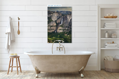 Yosemite Falls Glacier Point National Park Nature Photo Relaxation Artwork for Meditation, Office, Dorm, Apartment, and House Decor