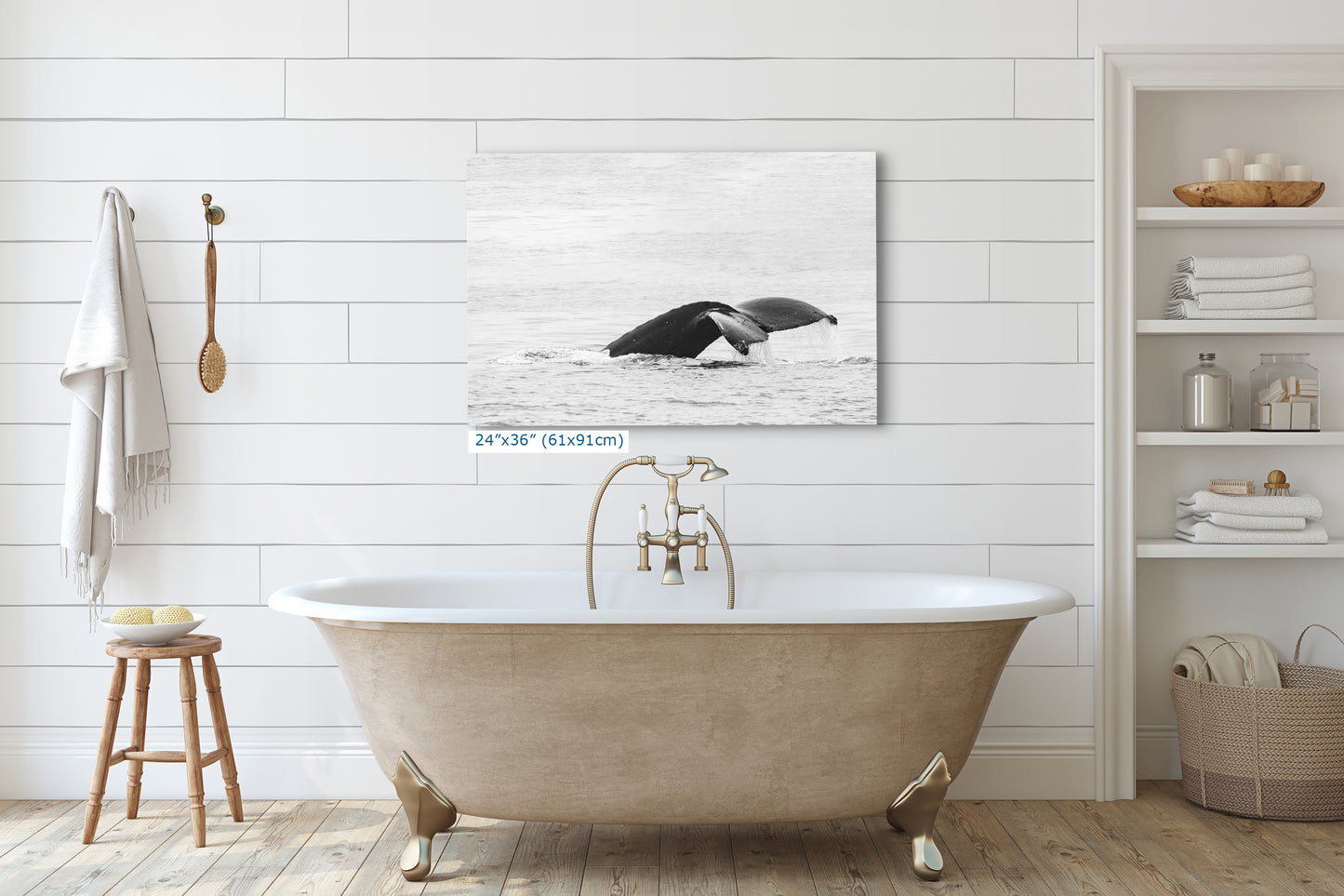 Humpback Whale Marine Mammal Wildlife Photography, Black and White, Monterey Bay Ocean Scene Art Print for Nature Lovers and Marine Conservation Decor
