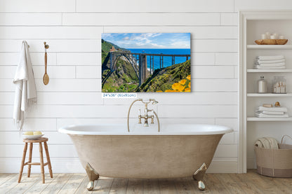 Bixby Bridge Ocean Picture, Big Sur California Coastline Nature Photo | Relaxation Artwork for Meditation, Office, & House Decor