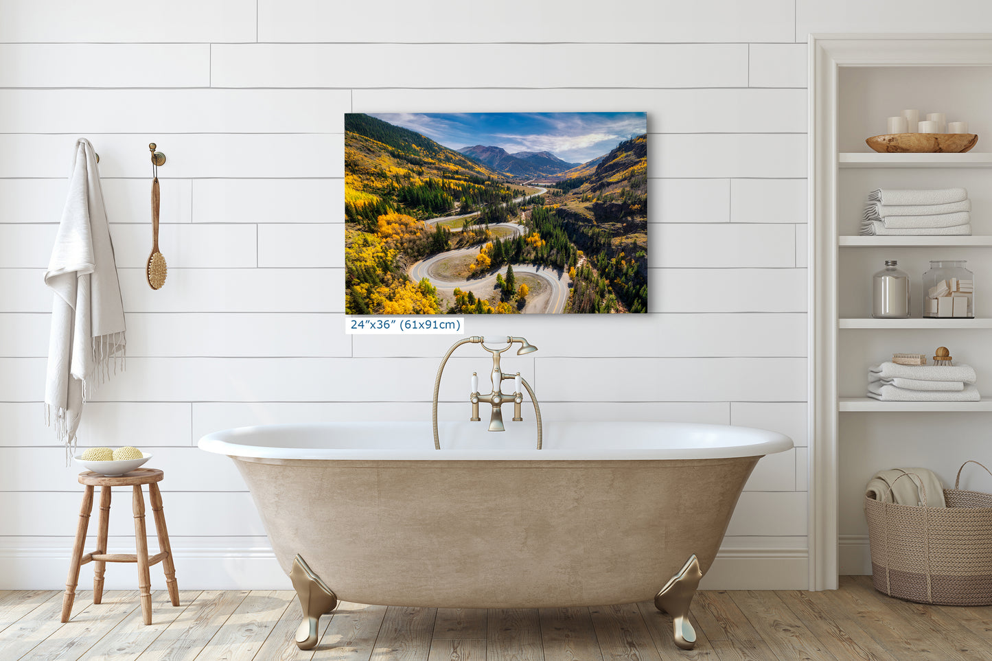 Colorado San Juan Mountain Picture, Fall Colors Aspen Trees Forest, Million Dollar Highway Nature Photo for Relaxation Artwork, Meditation and House Decor