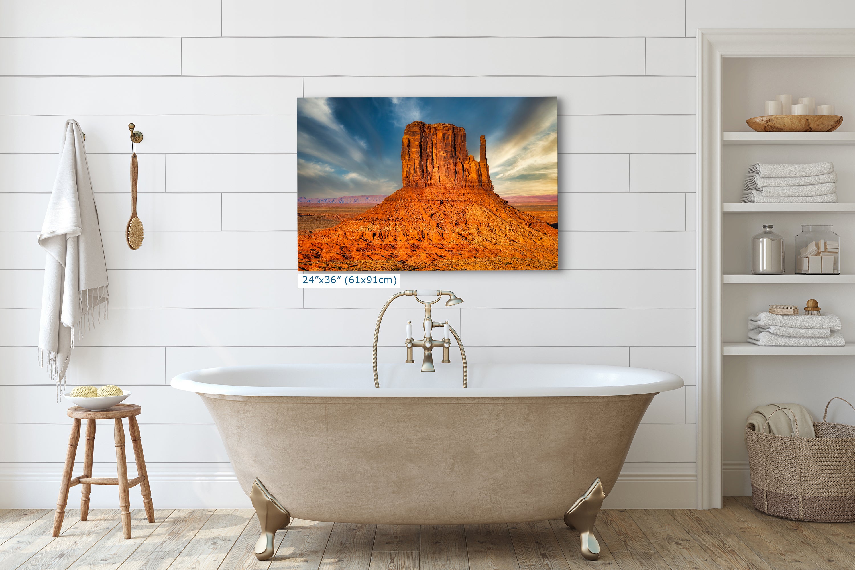Monument Valley Arizona Desert Picture Nature Photo, Bohemian Style Relaxation Artwork for Meditation, Apartment, Office & House Decor